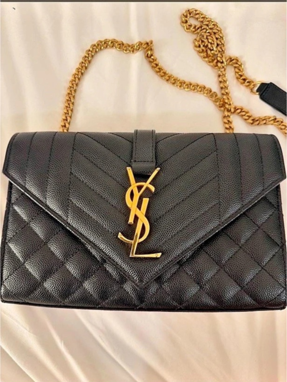 Saint Laurent Small Envelope Crossbody Bag Black